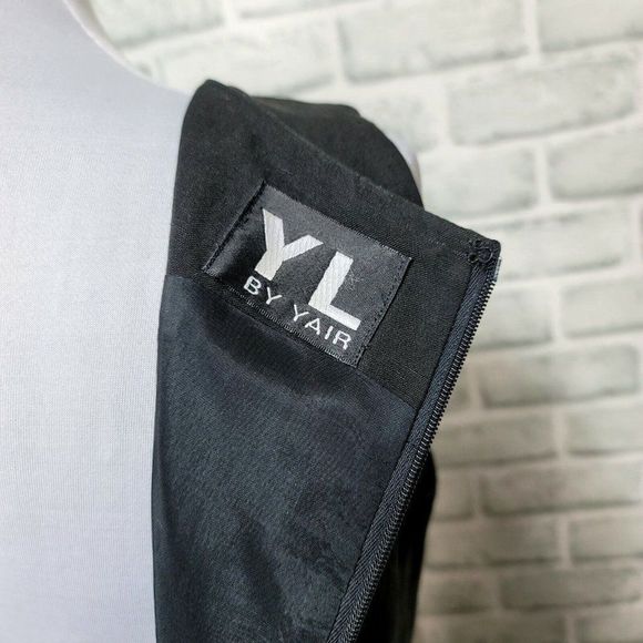 YL by Yair Womens 10 Linen Blend V-neck Sleeveless Fit Flare Faux Button Dress - Picture 8 of 9